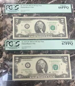 (2) 2003 NAVA $2 FRN X^[m[g PCGS 66 & 67  PPQ Fr.1937-I*