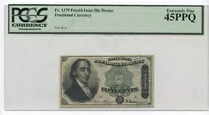PCGS EF �O���[�h Fr. 1379�N��4���s 50�Z���g�f�N�X�^�[�����ʉ�