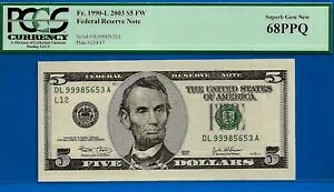 2003 �N $5 �A�M������s�� PCGS 68PPQ �T���t�����V�X�R �g�b�v �|�b�v