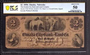 1850 $2 �I�}�n �V�e�B �o���N & �����h �J���p�j�[ �l�u���X�J�B�p�~���s���� PCGS B AU 50