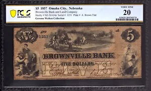 1857N $5 BROWNVILLE BANK & LAND COMPANY luXJB uEeBg xꎆ PCGS 20