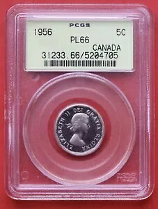 1956 �J�i�_ 5 �Z���g - PCGS PL66 �w�r�[ �J���I - 5204705-