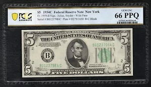 FRB 1959-B 1934-C $5 FRN j[[NAj[[NB PCGS Ζ-65PPQ