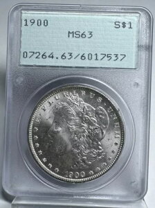 1900 ���[�K�� �V���o�[ �_���[ OGH �����ʃ��g���[ �z���_�[ PCGS MS63