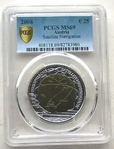 �I�[�X�g���A 2006 �q���i�r�Q�[�V���� 25 ���[�� PCGS MS-69 �V���o�[ �j�I�u �R�C��