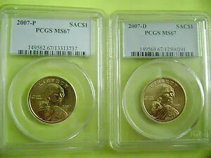 2007-P&D SACAGAWEA PCGS MS67 �r�W�l�X �X�g���C�N 2 �R�C�� �h�� �Z�b�g
