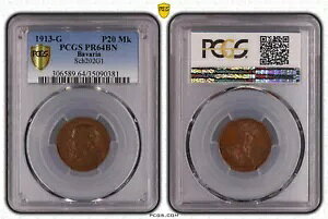 20 �}�[�N 1913 G Probepr?gung Bavaria Ludwig III Pf PCGS SP64BN 75274