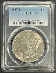 1887 S [K Vo[ _[ $1 PCGS AU-55AZ~L[tRCAfGȔRC
