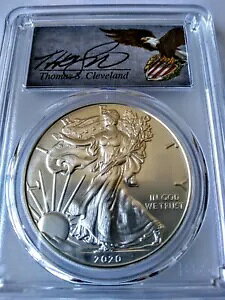 2020 $1 1 オンス シルバー イーグル PCGS MS70 FDOI トーマス クリーブランド シールド エディション 2500