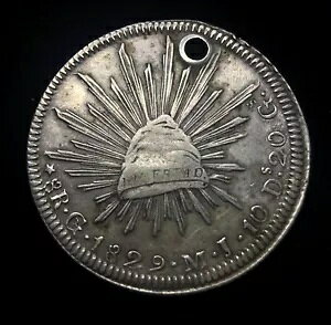 ���L�V�R �O�A�i�t�@�g 1829 Go MJ 8 Reales XF Holed Go10 Die Style Sun-Rays