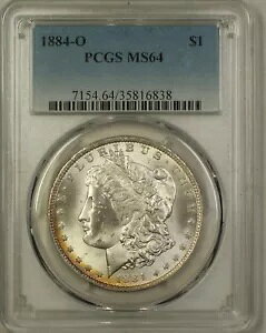 1884-O ���[�K�� �V���o�[ 1 �h�� �R�C�� PCGS MS-64 ���C�g�g�[�� ���� (5C)