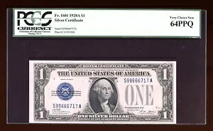 DBR 1928-A $1 Vo[ Fr. 1601 SA ubN PCGS 64 PPQ VA S99666717A