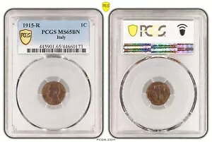 1915�N �C�^���A ���B�N�g���E�G�}�k�G��3�� 1 �Z���e�V�� �R�C���B�g�b�v�|�b�v1/0! PCGS MS65 BN!