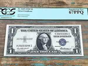 $1 1935F 1615 VI V-I �u���b�N �V���o�[�ؖ��� PCGS 67PPQ - �f���炵���󏭃u���b�N
