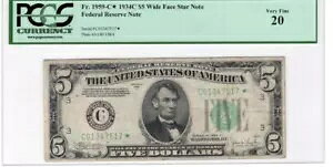 1934 $5.00 FRB Res Note Fr. 1959-C* ChtFCX x[t@C 20 PCGS
