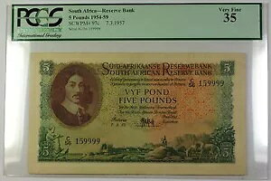 1954 �` 1959 �N 7.3.1957 ��A�t���J 5 �|���h���� SCWPM# 97c PCGS VF-35 (G)