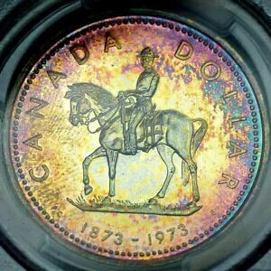 1973 �J�i�_ RCMP �V���o�[ 100 ���N�L�O�h�� �v���[�t PCGS �����X�^�[ ���C���{�[ SP66