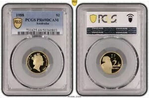 1988 �I�[�X�g�����A $2 �h�� UNC �R�C�� PCGS PR69DCAM ���s���N�x���A�uHH�v