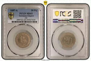 20 �t�F�j�q 1887 �h�C�c�鍑�R�C�� PCGS MS65 52919-