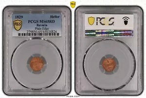 �o�C�G���� 1 �w���[ 1829 �X�[�p�[�u �n�C �O���[�h�APrfr-St PCGS MS65RD 85785