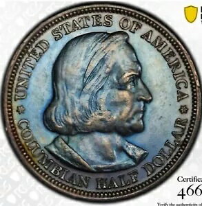 1893 コロンビア記念ハーフダラー PCGS 正規品 - クリーニング済み-AU 詳細