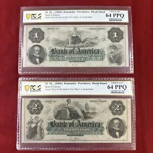 1860 N $1,$2 [hACh vrfX oN Iu AJ PCGS 64 PPQ iCXm[g
