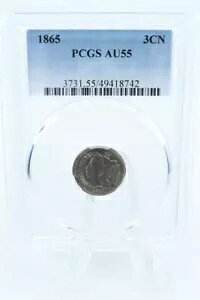 1865-P PCGS AU55 3 Zg jbP rWlX XgCL 3CN