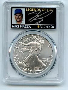 2022 $1 アメリカン シルバー イーグル 1オンス PCGS MS70 FDOI レジェンド オブ ライフ マイク ピアッツァ