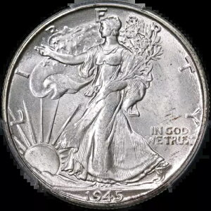 1945-S �E�H�[�L���O ���o�e�B �n�[�t PCGS MS65+ �O���[�g �A�C �A�s�[�� �i�C�X �X�g���C�N