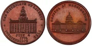 Rulau PA-Ph 230 & 262F 1876 �Z���e�j�A�� �_�C�X�̃u�����Y �~���[�����O H & K - PCGS MS-64