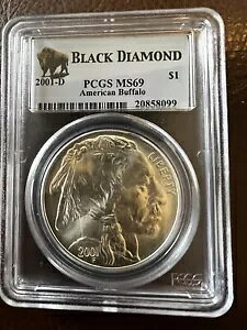MS69 2001-D �A�����J�� �o�b�t�@���[ �R���� �V���o�[ �_���[ �u���b�N �_�C�������h PCGS