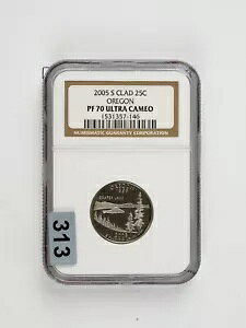 2005-S クラッド 25c オレゴン PF70 ウルトラ カメオ NGC クォーター