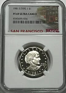1981 S $1 �^�C�v 1 NGC PF69 �E���g�� �J���I �v���[�t �X�[�U�� B. �A���\�j�[ SBA �g�����[ ���x��