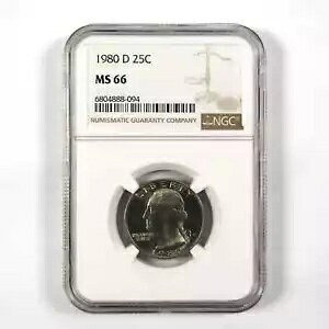 1980 D Vg NH[^[ MS 66 NGC Nbh 25c  SKU:I9502