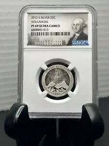2012 S シルバー 25C 火山 ワシントン クォーター NGC PF 69 ウルトラ カメオ