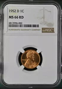 1952-D 1C RD J[ 1 Zg NGC MS66RD 6813996-082