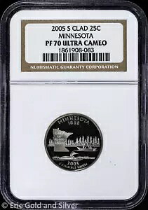 2005-S 25C �v���[�t �~�l�\�^ �X�e�[�g �N�H�[�^�[ NGC PF 70 UC