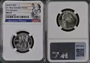 2024 S ドクター メアリー エドワーズ ウォーカー 25c クォーター NGC MS 67 ファースト リリース