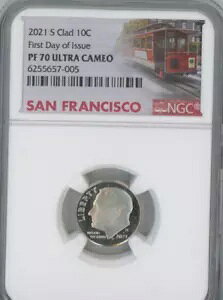 2021 S CLAD Dime ���s���� NGC PF70 �E���g�� �J���I �g�����[