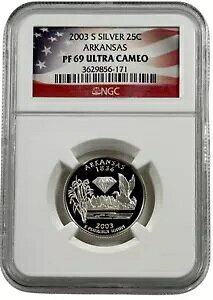 2003 S Vo[ 25c A[J\[ USA Xe[g NH[^[ AK v[t RC NGC PF 69 UC