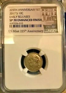 2017 S 10c 225 ���N�L�O�����_�C�� NGC SP70 ���������[�X