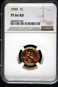 1959 1c �����J�[���L�O�كy�j�[ - NGC PF 66 RD