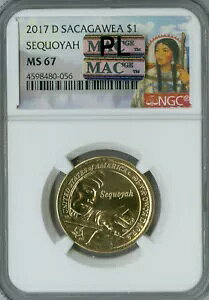 2017 D SACAGAWEA �h�� NGC MS67 MAC PL PQ 2ND �ō��� MAC �X�|�b�g���X�B
