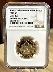 2019 S American Innovation Proof Dollar Jersey Light Bulb NGC PF 69 ULTRA CAMEO