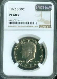 1972-S KENNEDY �n�[�t�_���[ �v���[�t NGC PF-68 �X�^�[ MAC �i��??