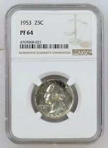 1953年 アメリカ 25セント NGC PF 64 プルーフ シルバー ワシントン クォーター コイン