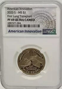 2023 S $1 American Innovation - MS �ŏ��̔x�ڐA PF69 �E���g�� �J���I #1037