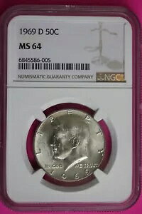 1969 D MS 64 PlfB n[t_[ NGC O[hF {̃Xu Vo[ 1375