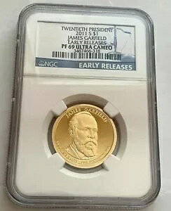  20  PRES JAMES GARFIELD 2011 S $1u[XvF PF69 Eg JI