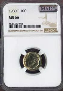 1980-P ���[�Y�x���g �_�C�� NGC MS66 MAC �~���g�i��??